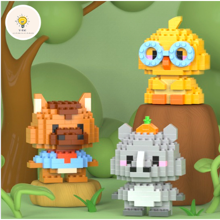 Bộ Đồ Chơi Lắp Ráp Mini Động Vật Cute – Trang Trí Bàn Làm Việc, Mô Hình Nhân Vật Siêu Đáng Yêu
