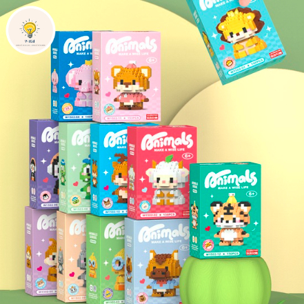 Bộ Đồ Chơi Lắp Ráp Mini Động Vật Cute – Trang Trí Bàn Làm Việc, Mô Hình Nhân Vật Siêu Đáng Yêu