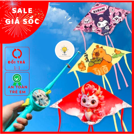 Đồ Chơi Diều Cần Câu 3D Mini Cho Bé – Họa Tiết Hoạt Hình Dễ Thương, Thỏa Sức Vui Chơi ( 50cm -1m ).