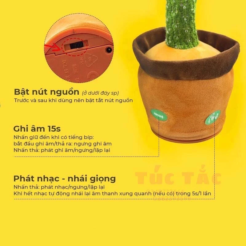 [Đồ Chơi Cho Bé] Xương Rồng Nhảy Múa - Âm Thanh Vui Nhộn, Nhại Lại Âm Thanh Siêu Đáng Yêu Cho Các Bé
