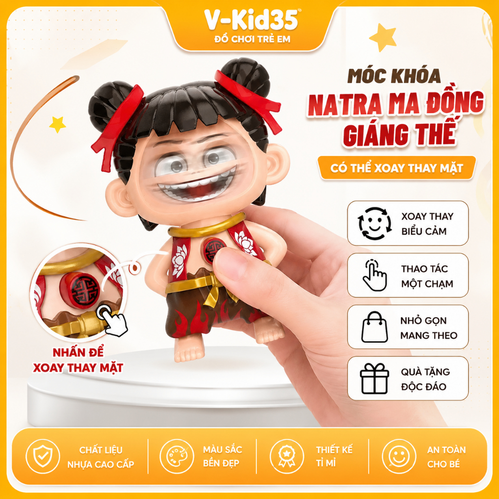 Đồ Chơi Móc Khóa Hoạt Hình Natra Xoay Đổi Mặt, Móc Treo Balo Túi Xách Cute Quà Tặng Nhỏ Xinh Cho Bé