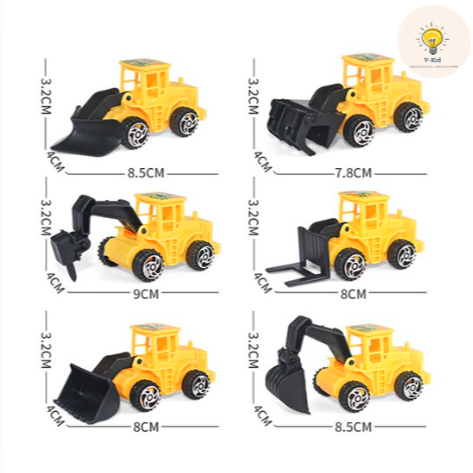 [Đồ Chơi Cho Bé] Bộ Xe Đồ Chơi Cần Cẩu, Máy Múc Mini an toàn, chống chịu va đập giúp bé giải trí