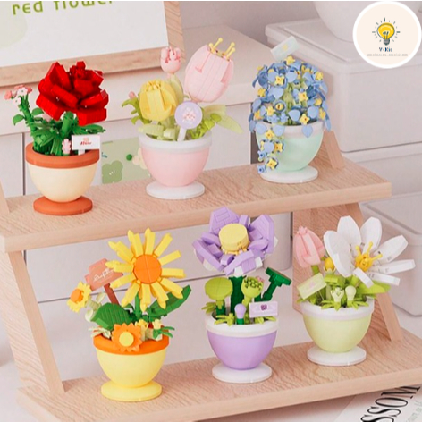 Đồ Chơi Xếp Hình Chậu Hoa Mini - Giúp Bé Sáng Tạo, Kiên Trì, Trang Trí Không Gian