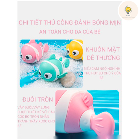 [Đồ Chơi Nhà Tắm] Bé Cá Vặn Cót Thả Bể Tắm Siêu Đáng Yêu Cho Bé Giải Trí Khi Tắm