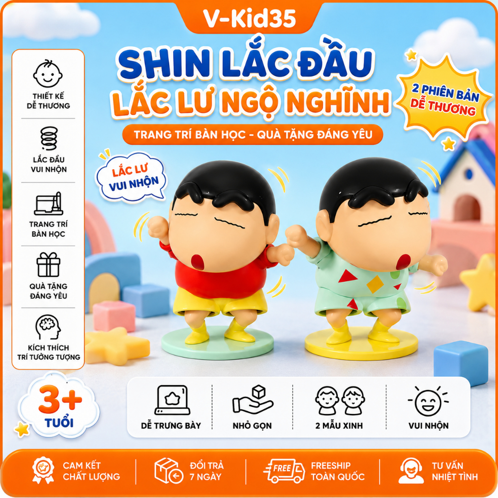 Đồ Chơi Shin Cậu Bé Bút Chì  Nằm Bò Ủn Mông Siêu Đáng yêu cho các bé