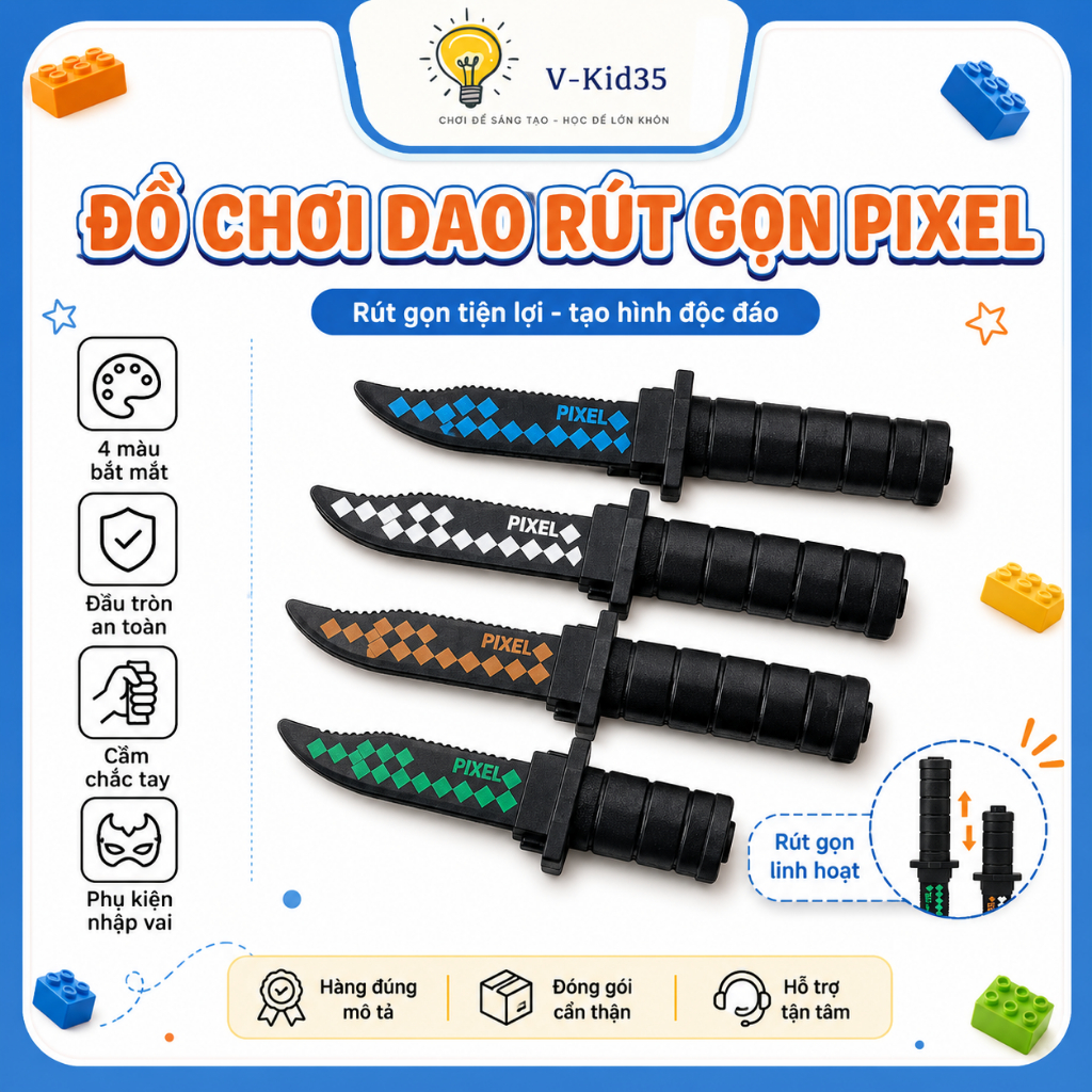 Dao Ảo Thuật Rút Gọn, Đạo Cụ Biểu Diễn Nhập Vai (Chất Liệu Nhựa - Tuyệt Đối An Toàn)
